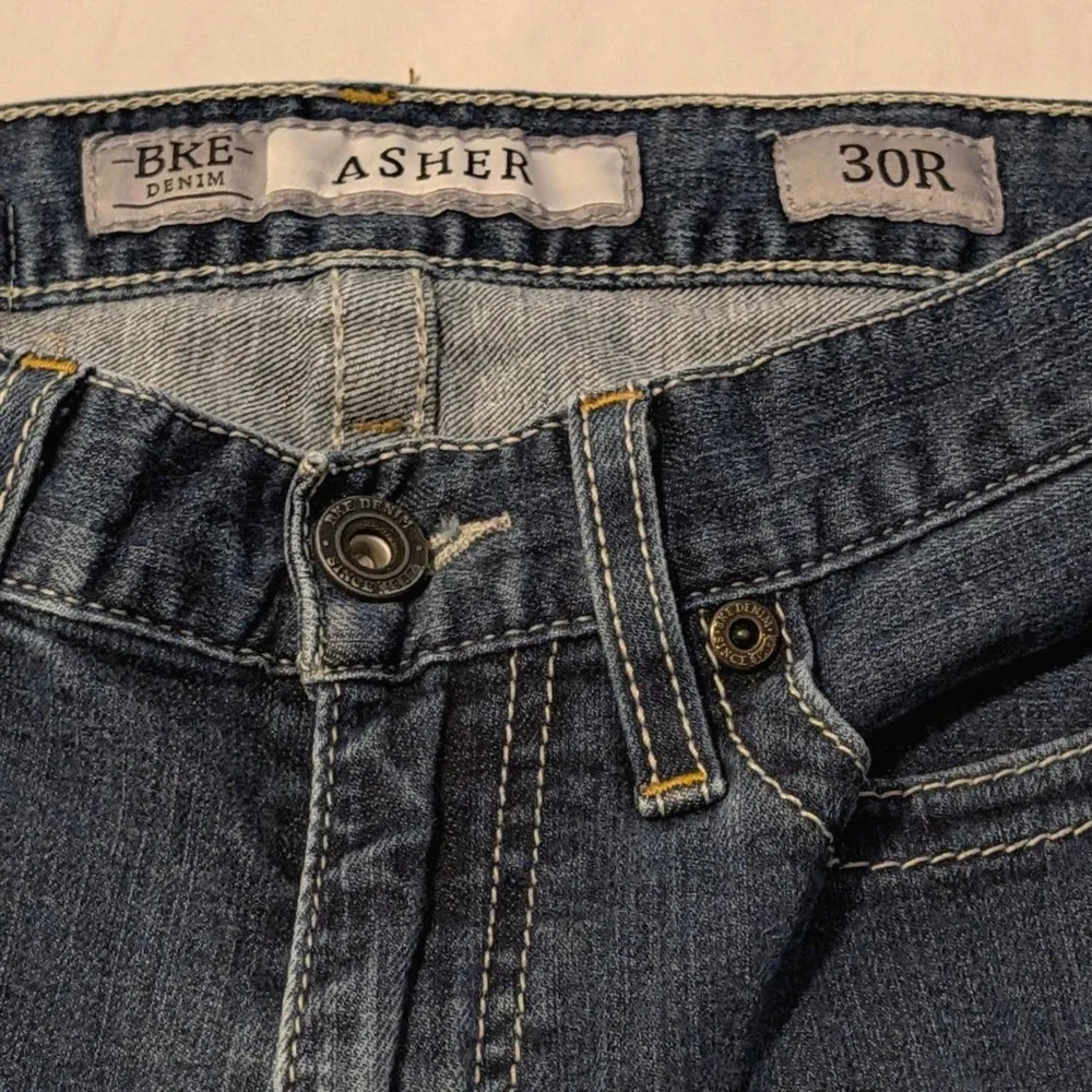 BKE Asher Mens Dark Wash Slim Straight Denim Jeans Size 30R BMC3300R KOOL